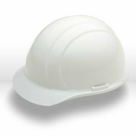 ERB Liberty Mega Ratchet Safety Helmets CAP STYLE, 4-PT PLASTIC SUSPENSION w/RATCHET ADJUSTMENT, White 19321